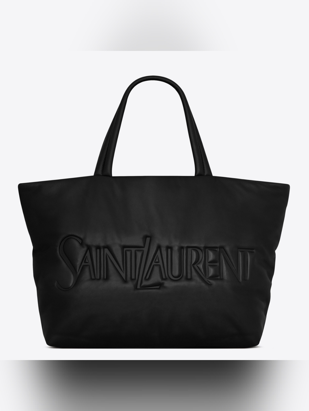 Like New!!! Saint Laurent Wide Puffer Tote in Black Lambskin Leather YSL Nappa - Picture 7 of 15